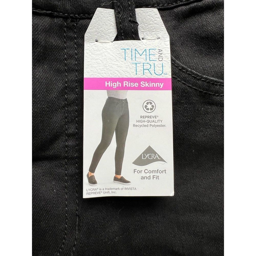 Time and Tru Size 10 High Rise Skinny Women's Slacks Black‎